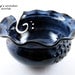 Pottery Yarn Bowl in dark blue glazes with tree design (IN STOCK No.32)