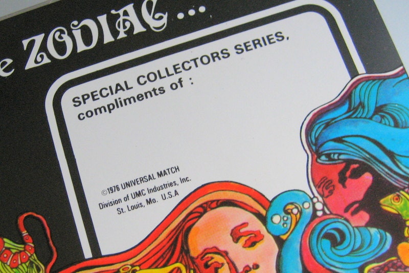 Vintage 1978 Hippie Zodiac Matchbooks in Original Case