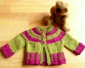 Knitting PATTERN Seamless Top Down Baby Girl CARDIGAN Jacket Sweater -  Tilda a top down seamless yoked cardigan