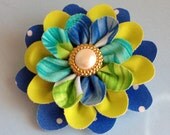 Fabric Brooch, Cotton Fabric Pin, Fiber Art Jewelry, Textile Accessory, Mixed Media, Fashion, Women, OOAK
