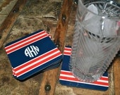 Personaiized Ribbon Stripe Coasters