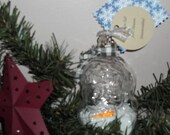 VIntage Recycled Glass Melted Snowman Christmas Santa Ornament Snowmen