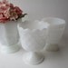 Vintage Milk Glass Napco Brody Footed Milk Glass Vase Collection of Three