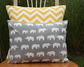 Organic Grey Elephant Pillow Cover - Toddler Pillow - Travel Pillow - nest2impress