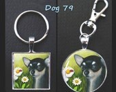 Key Chain Zipper Pull Purse Charm Chihuahua Dog 79, 80, 91-3, 101 glass tile 1 inch or Round 30mm