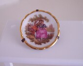 Limoges Mini Plate with Holder Porcelain Collectible France Vintage Home Decor