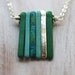 Ceramic Sea Spikes - Pendant Modern Industrial Necklace -  Emerald Green, Metallic, Turquoise Green, Silver -  Pendant Gift Box