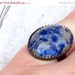 CLEARANCE 40% OFF Blue Adjustable Ring Antiqued Brass Cobalt, Sodalite Blue - Vintage Lucite Cabochon