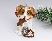 Australian Shepherd Ornament Red Tricolor Cookies Porcelain