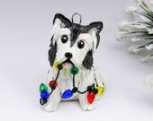 Alaskan Malamute Ornament Christmas lights Porcelain