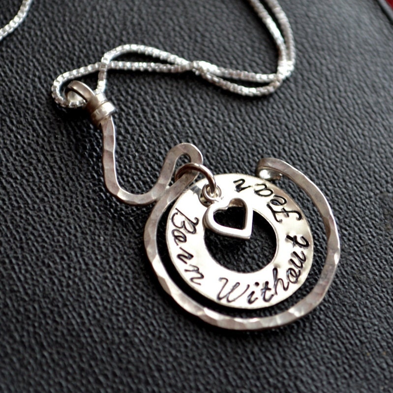 Born Without Fear Pregnancy Heart Necklace Midwife Doula