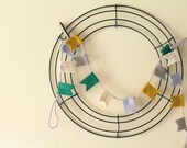 Felt Flag Banner // Emerald Green and Mustard // Rich Tones // For Office or Apartment Decor by OrdinaryMommy on Etsy