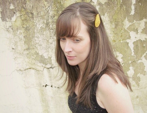 Embroidered Felt Leaf Clip Choose 1 Leaf Hair Accessories by OrdinaryMommy on Etsy
