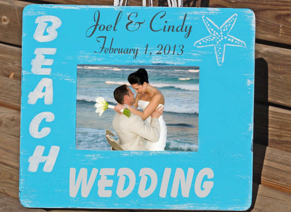 Personalized Beach Wedding Signs Picture Frame Wedding Signs 12x11.5