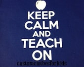 Ready to Ship School Bag Teacher Bag Keep Calm and Teach On Market Bag Keep Calm and Carry On Tote Teacher Appreciation Gift