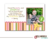 Sweet at One Photo Birthday Thank You Card