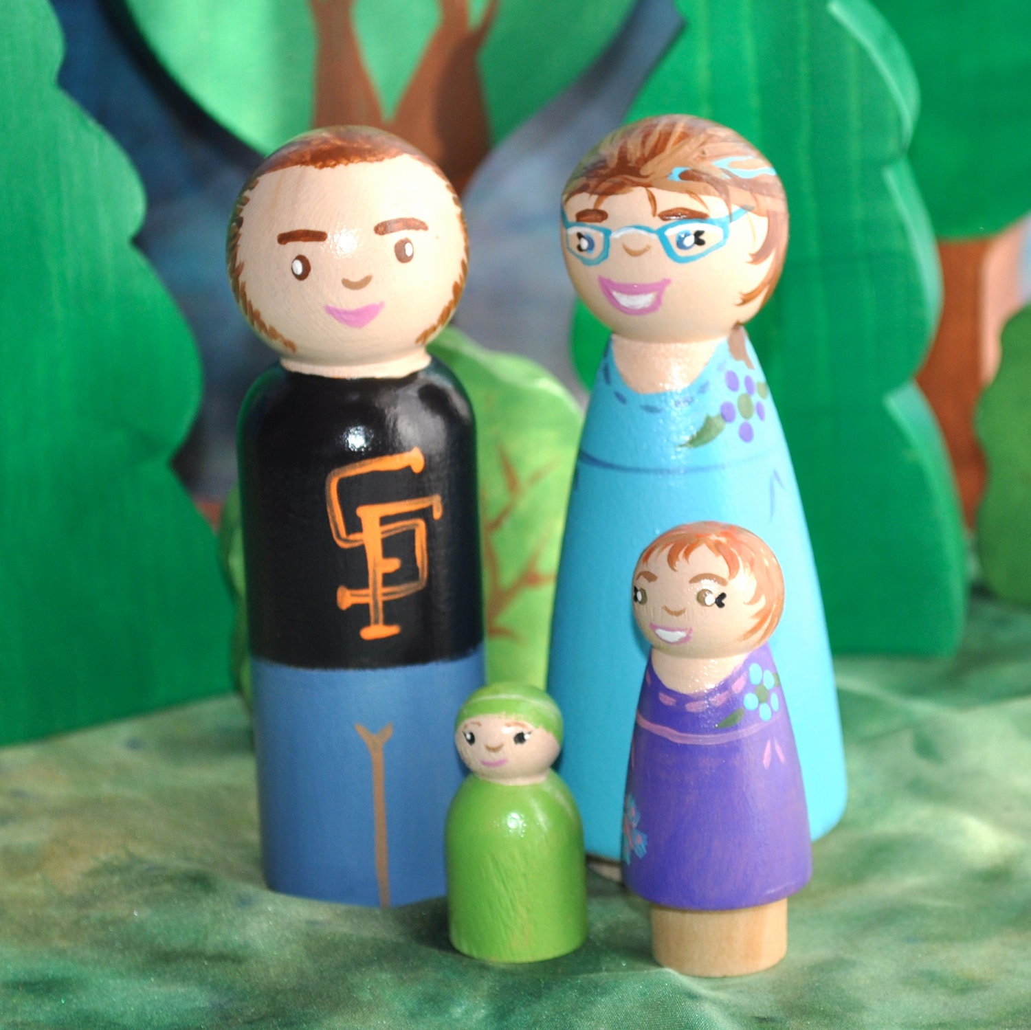 Wooden Peg Dollhouse Dolls, Deposit for Personalized Family Doll Set / Waldorf Toys
