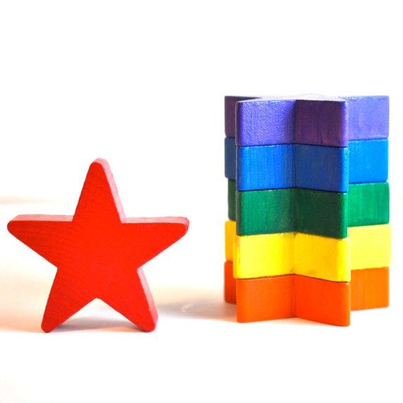 Montessori Toy - Wooden Toy, Sorting  Stars  Educational Toy / Waldorf - theenchantedcupboard