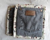 ReCycled Denim Pair RePurposed Pocket PotHolders Hot Pads Pot Holders Handmade