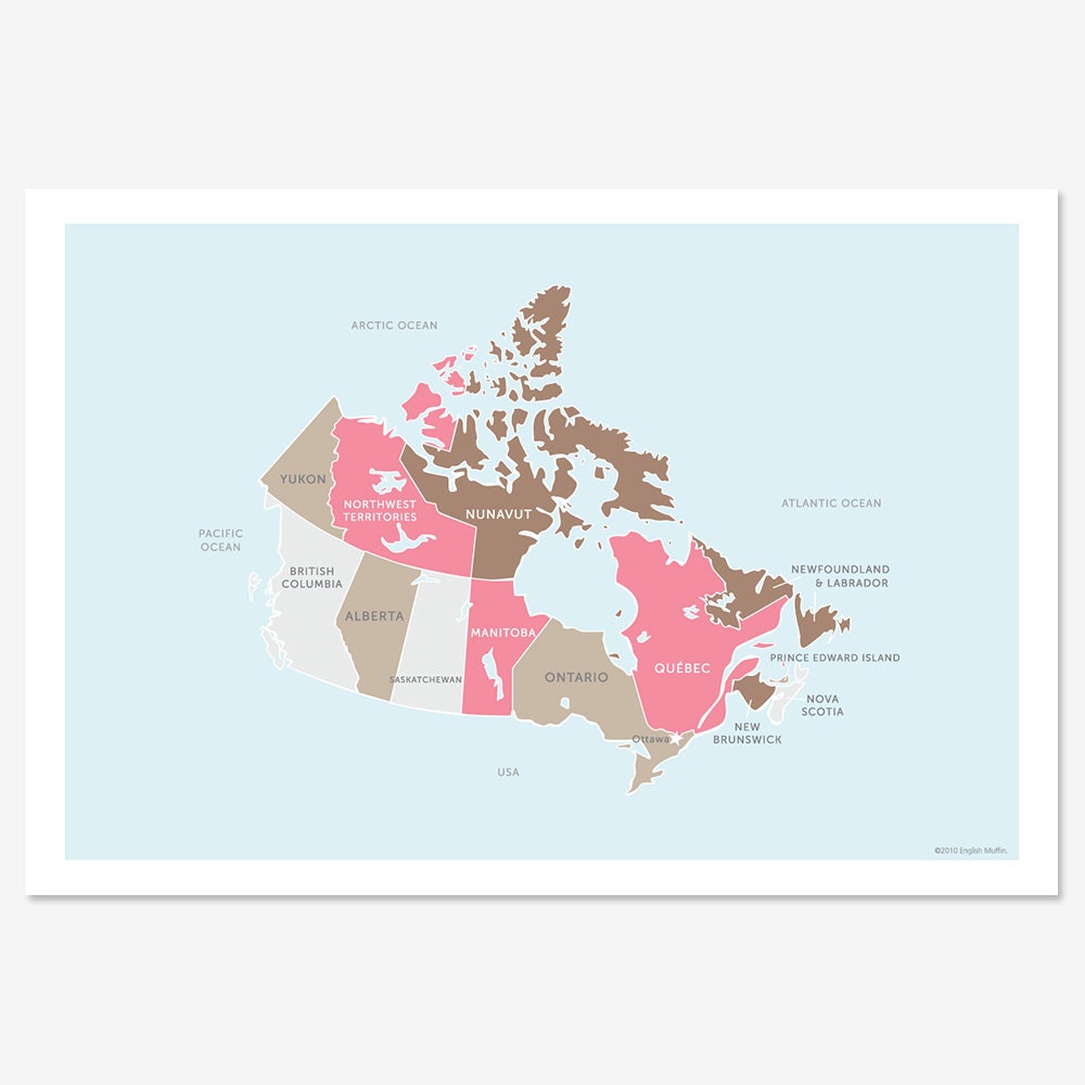 Map of Canada (pInks and browns)
