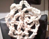 Cream Crochet Web Earrings