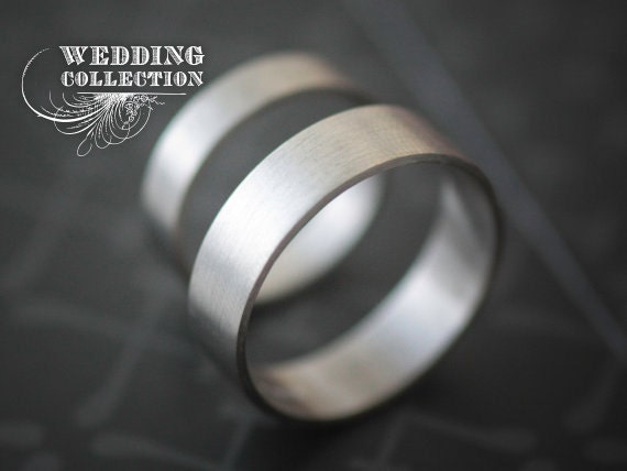 Palladium Wedding Bands 4mm & 6mm All Recycled Metal Hand Forged