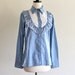 80s Stage West Floral Country Boho Embroidered Collar Patchwork Blouse Shirt Top . XS . SM . D195 . No.319.5.23.13
