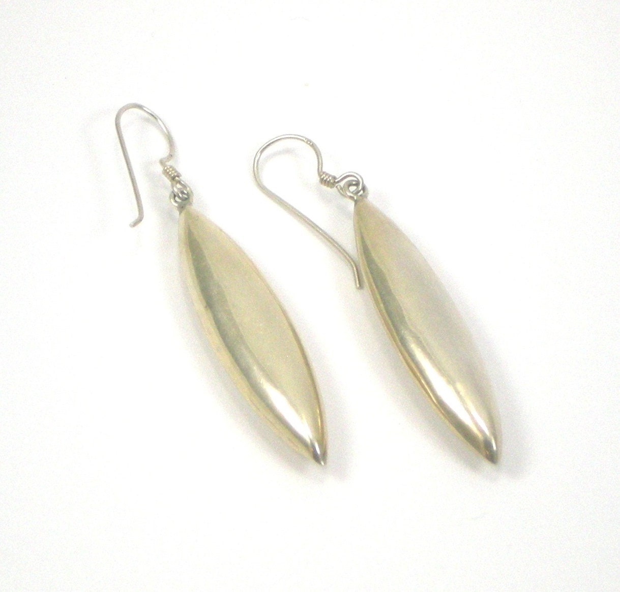 Sterling Silver Tear Drop Earrings Like A Bullet Pierced Earrings Vintage jewelry Mod Earrings