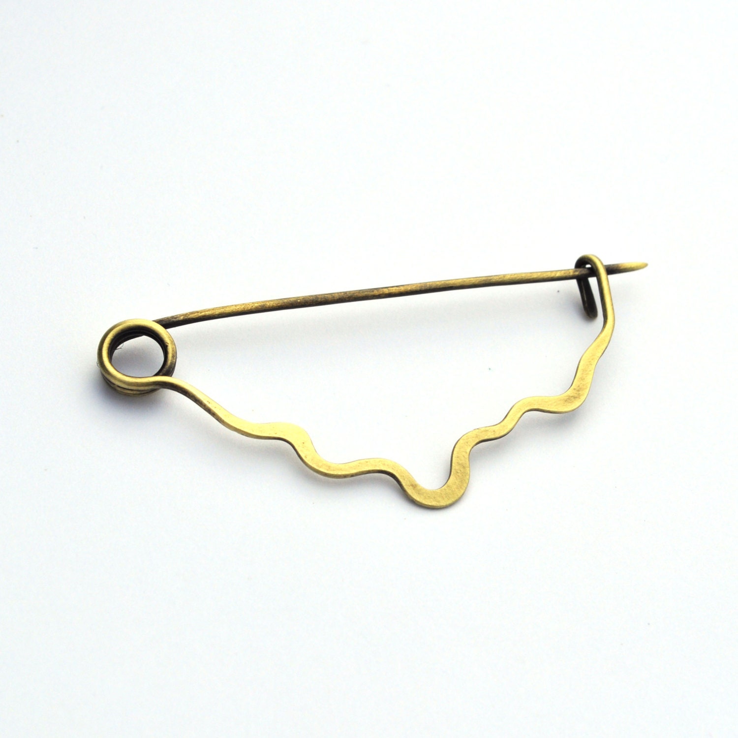 Brass Fibula Brooch, Brass Brooch, Forged Jewelry, Brass Jewelry, Handmade Jewelry