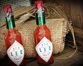 Personalized Tabasco Labels - wedding favors or party favors