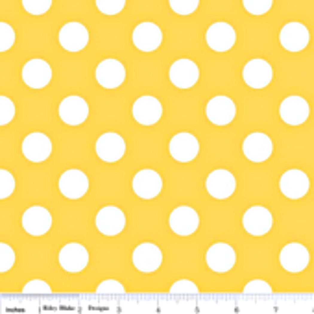 Polka Dot Basics Fabric Yellow Medium Dots by Riley Blake Designs 1 Yard New