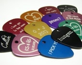 design your guitar pick aluminum - front and back engraving included with ball chain necklace