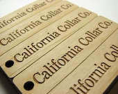 Custom Wooden Hang Tags With Your Shop Name or Logo-Alder Wood (2.5 x .6in)