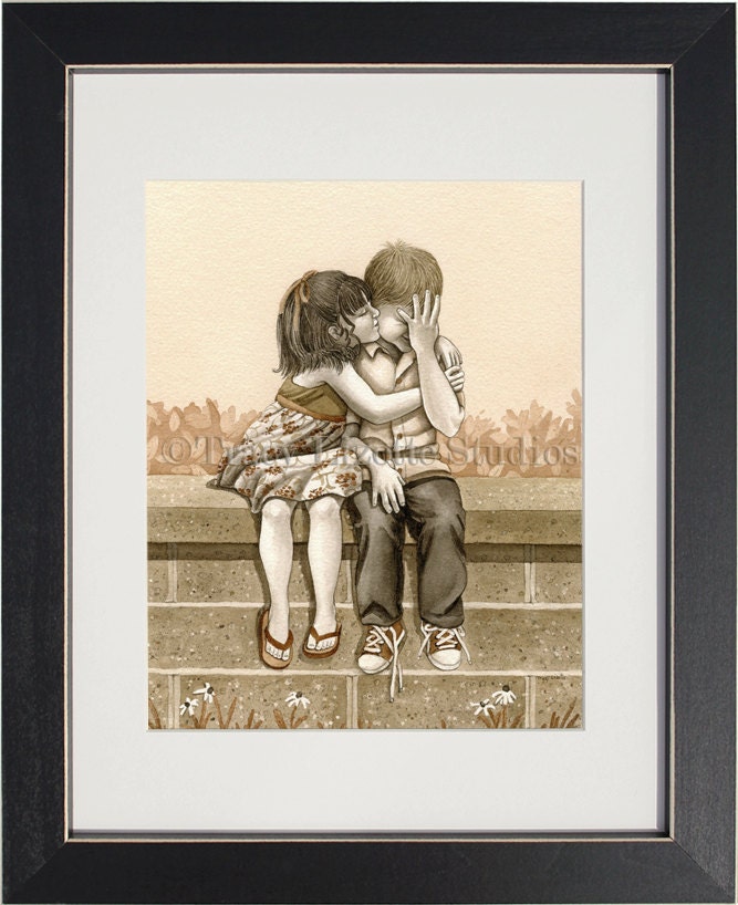 The Kiss - 8"x10" archival watercolor print by Tracy Lizotte