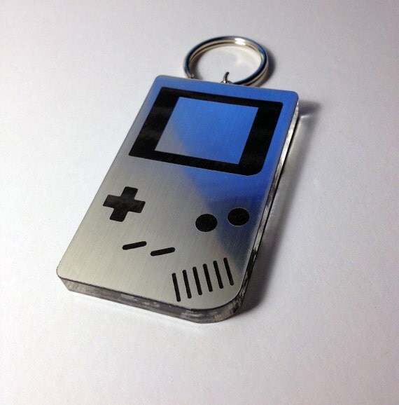 LaserEtched Gameboy Keychain by TheDailyRobot on Etsy