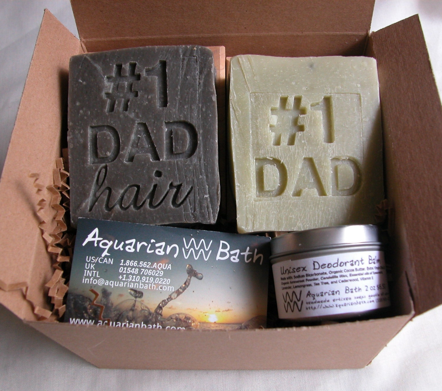 Number 1 Dad Father's Day Gift Set - Men's Bath Set -  Dead Sea Mud Vegan Shampoo Bar - Vegan Ecofriendly Soap - Deodorant