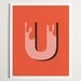Letter "U" Alphabet print - 8" x 10"