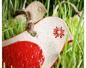 little birdie ornament - scarlet red ( one )