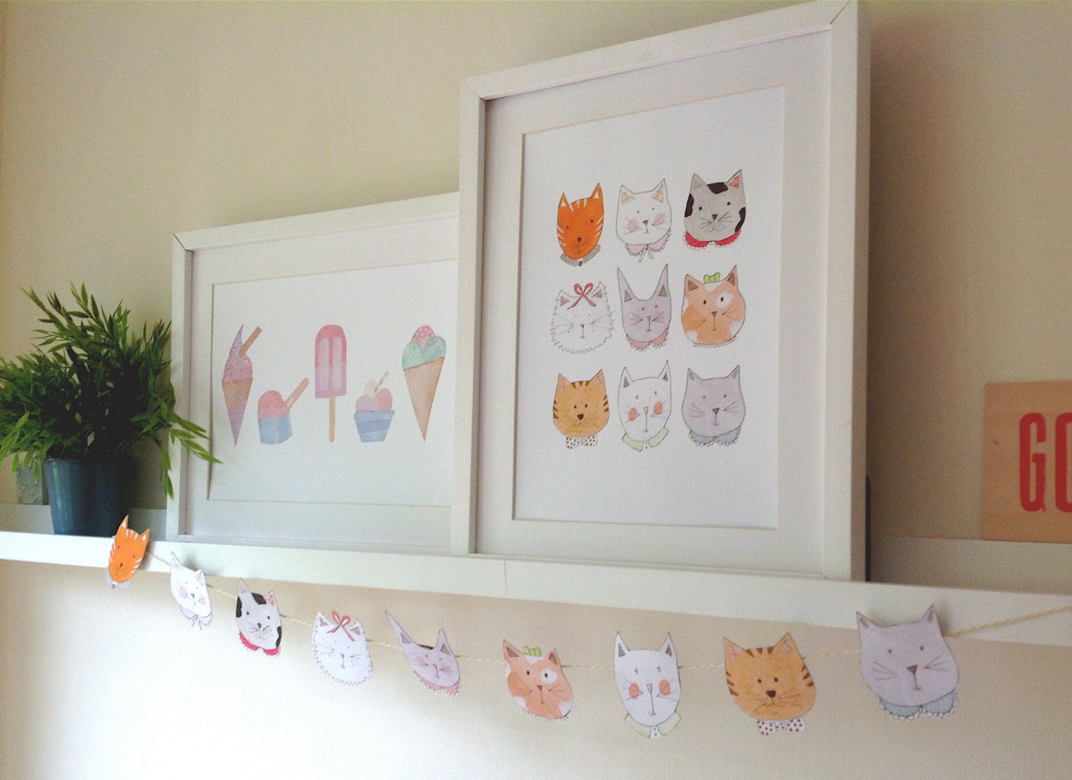 Cat Face Fine Art Giclee Print A4