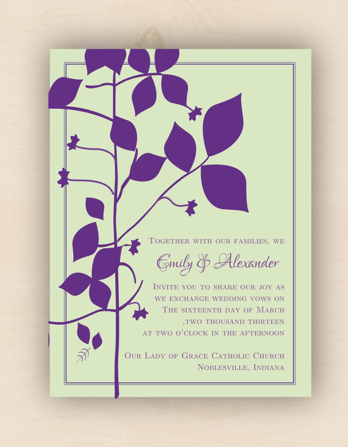 Mint and purple Wedding Invitation Il_170x135