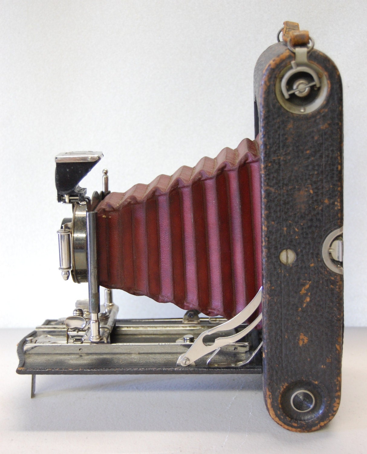 Antique Eastman Kodak Red Bellows Folding Camera