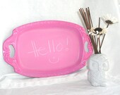 Upcycled Chalkboard - Hot Pink Metal Tray Turned Chalkboard