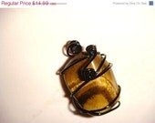 Summer Sale Tiger Eye pendant wire wrapped