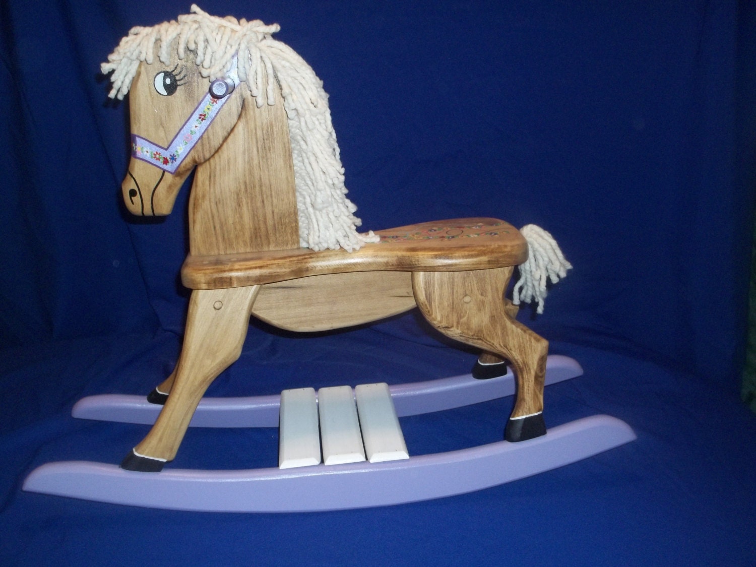 Handmade Rocking Horse with Purple accents