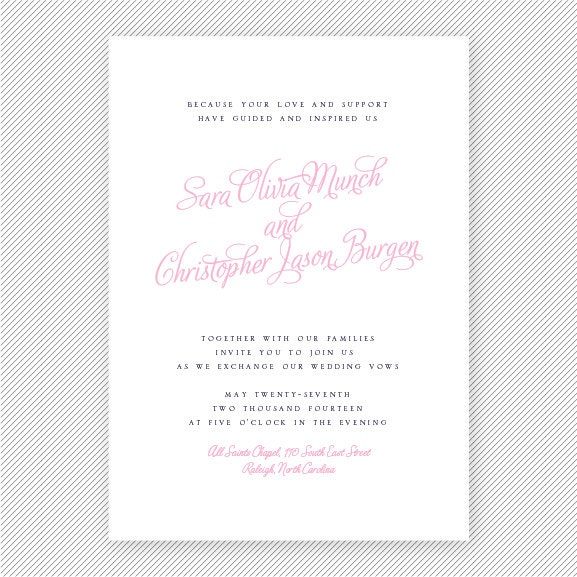 Modern Calligraphy Printable Wedding Invitation - Printing Available