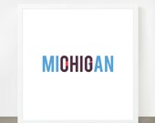 ohio state - michigan dichotomy art print poster - typographic print