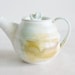 Ceramic Porcelain Teapot in Cream, Turquoise and Rust