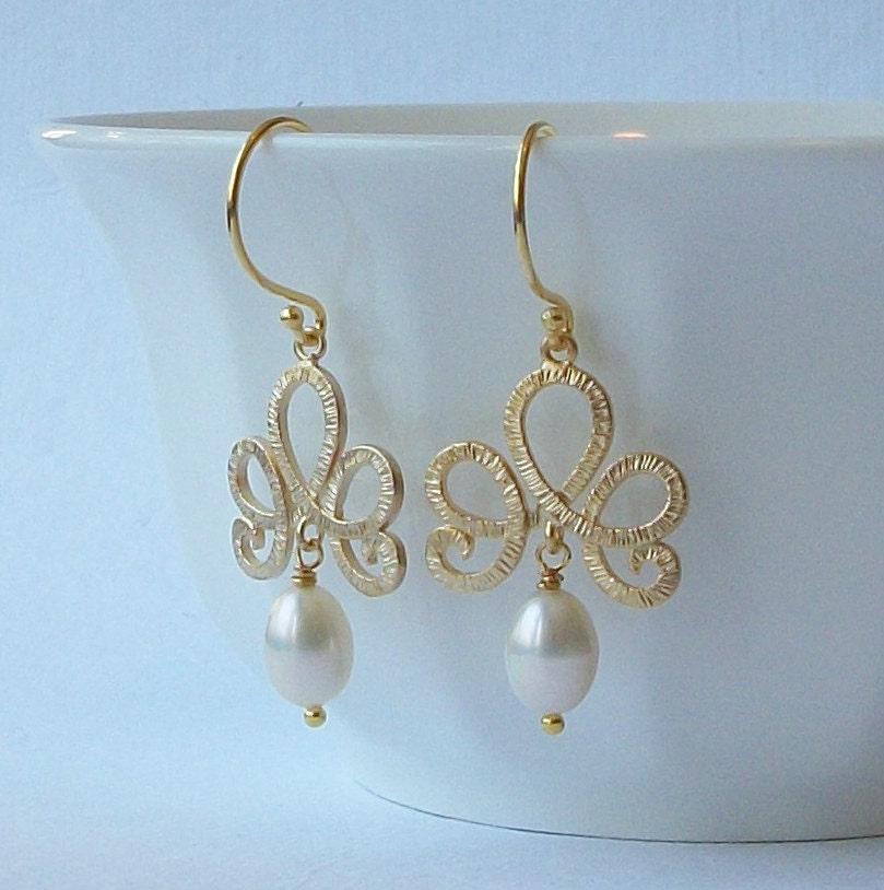Freshwater Pearl Dangle Earrings, Pearl Drop Pendant Earrings