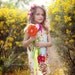 Childrens Clothing . Modern Girls Peasant Dress . Tunic . Garden