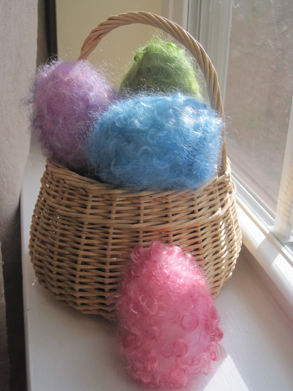 Waldorf Needle Felted EASTER EGGS set of 4 felt FAIRY Eggs by fiber artst Kelly Sundstrom